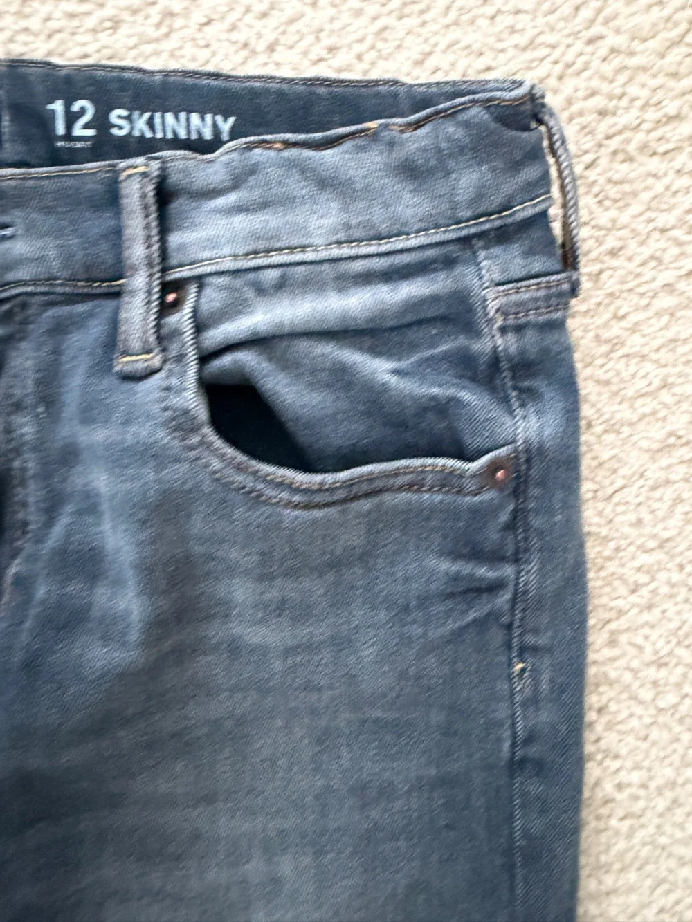 GAP Kids Skinny Jeans Boys Size 12 Husky Medium Wash Stretch Denim